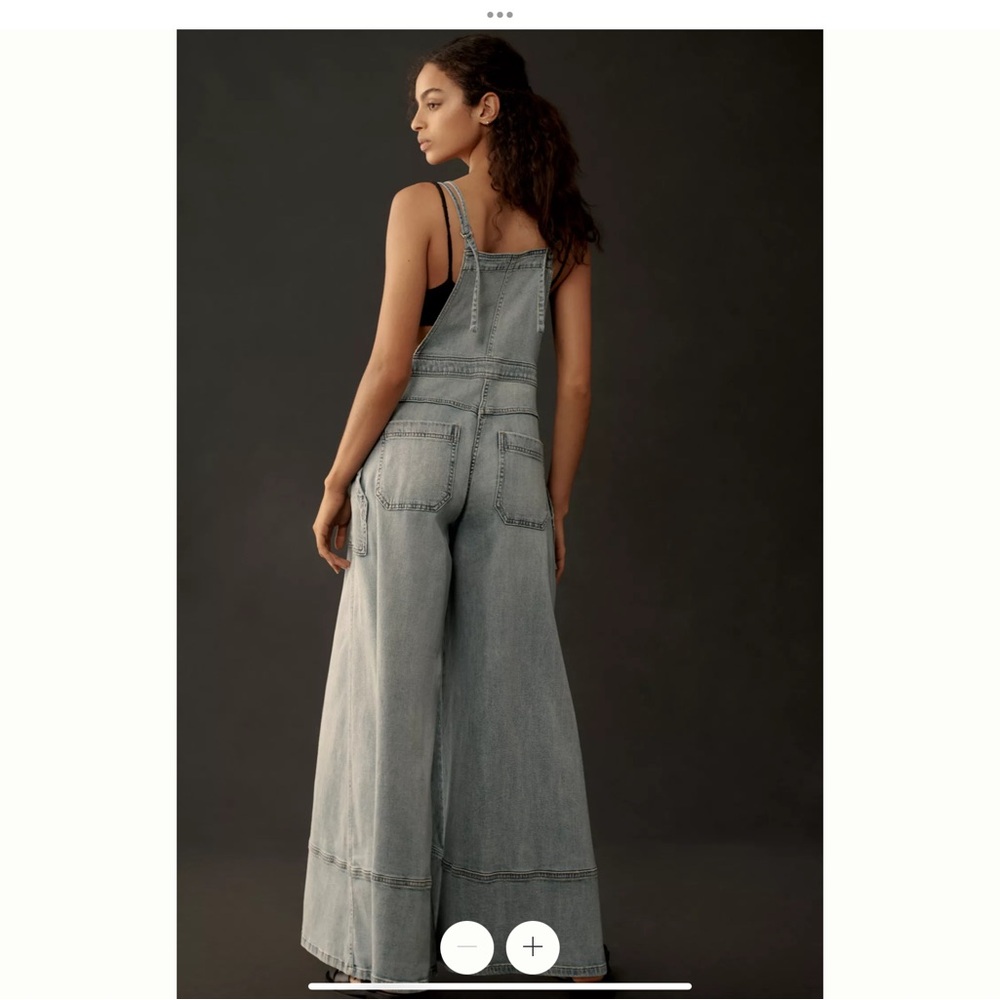 Pilcro Light Blue Wide-Leg Jeans Overalls - Picture 2 of 5